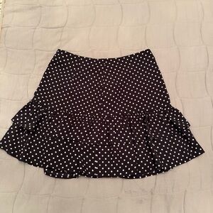 Forever 21 Black and White Polka Dot Ruffle Mini Skirt